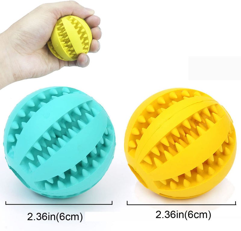 Sunglow 2 Pack Dog Toy Ball - Nontoxic Bite Resistant Teething Toys for Small/Medium/Large Dog and Puppy Cat, Dog Pet Food Treat Feeder Chew Tooth Cleaning Exercise Game IQ Training - Image 2